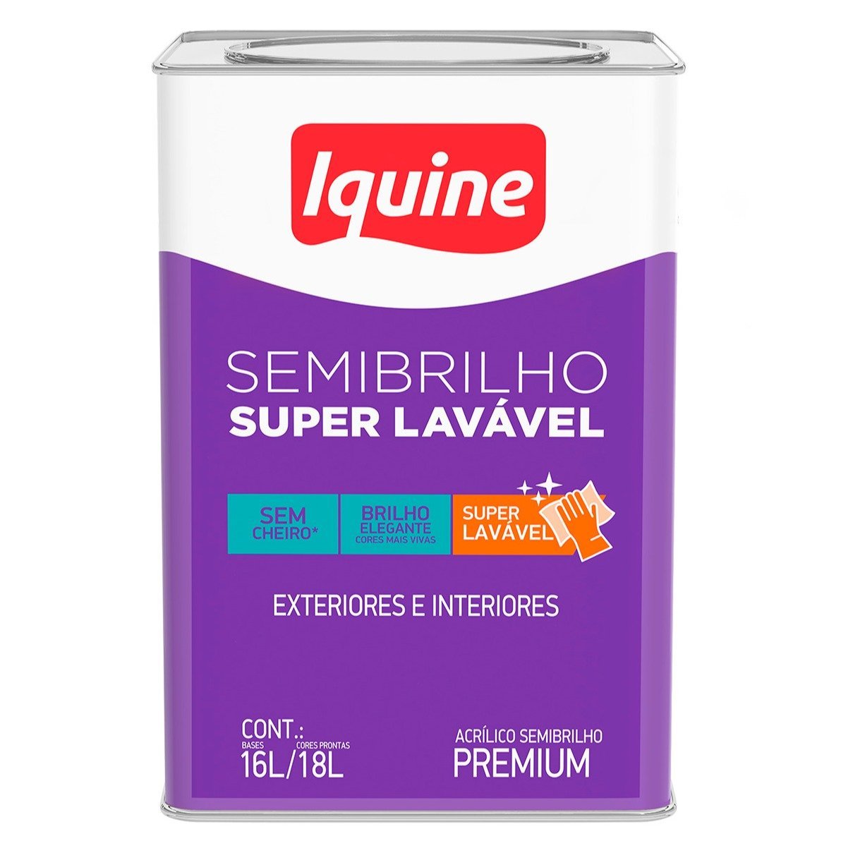 Iquine Tinta Semibrilho Super Lavável Premium Acrílica 16L/18L