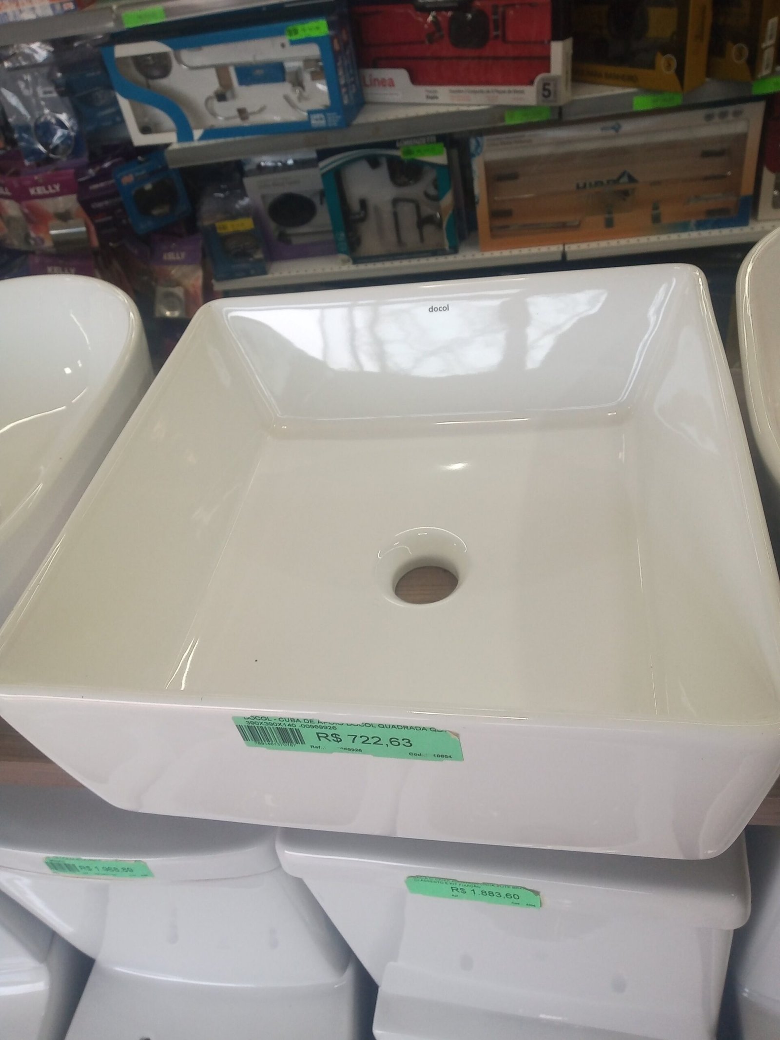 Docol Cuba de Apoio Docou Quadrada Branca